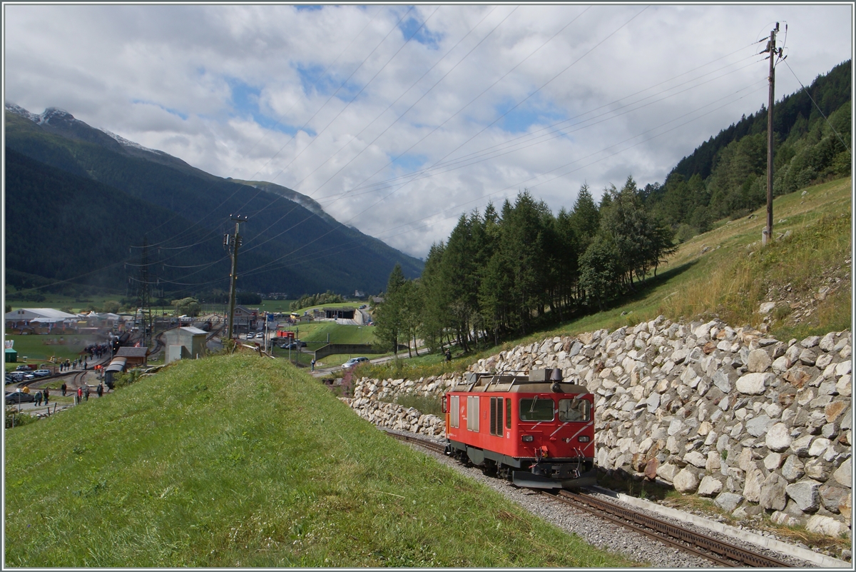 100 Jahre Brig - Gletsch: Die MGB Gm 4/4 61 auf der Zahnradstrecke Oberwald - Gletsch kurz nach Oberwald. 


16. August 2014