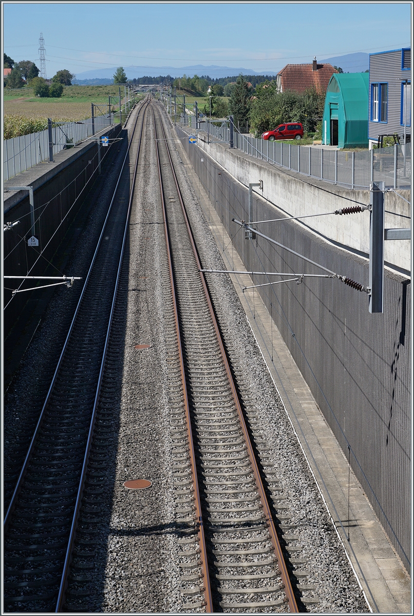 Der gleiche Streckenabschnitt von der Gegenrichtung aus gesehen, hier befand sie früher die Station Inkwil. 

12. Sept. 2022