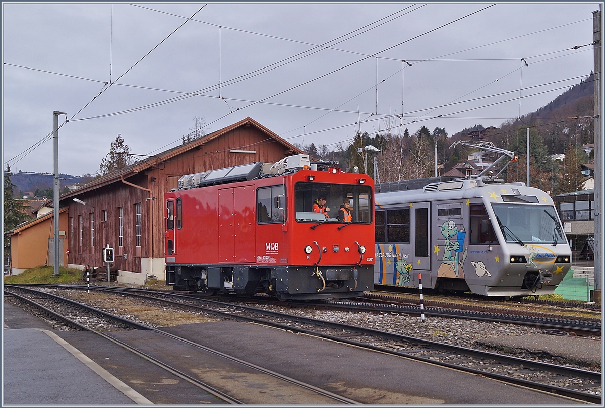 Die MOB HGem 2/2 2501 bei Testfahrten in Blonay. 

31. Jan. 2020