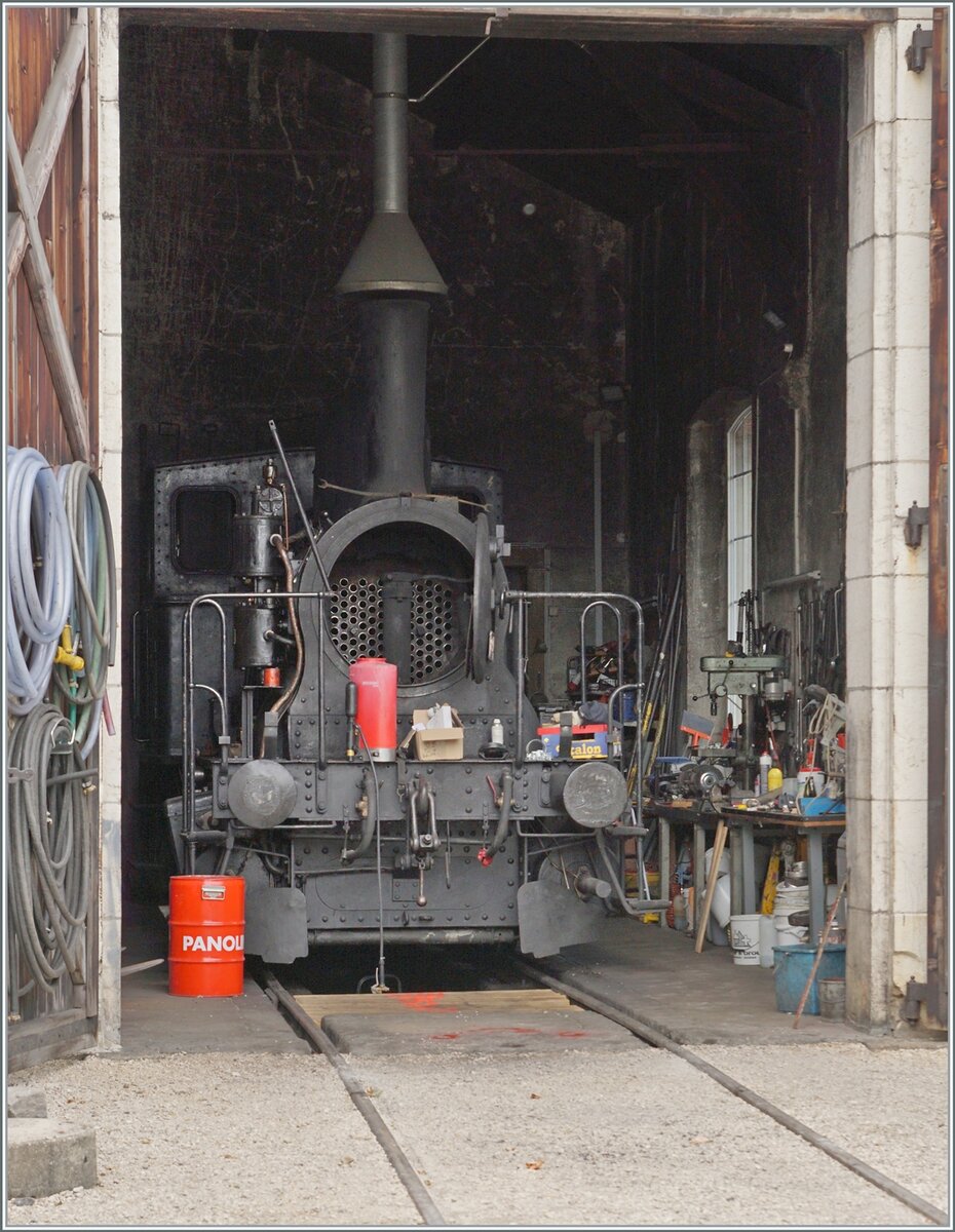 EIN Tigerli im SChuppen der CTVJ in Le Pont wird gewartet, genauer gesagt die E 3/3 8494; es ist ja nichts Neues, dass CTVJ (Compagnie du Train a vapeur de la Vallée de Joux) EIN Tigerli hat, schon 2006 habe ich Fotos davon gemacht, erneut im Jahre 2009, aber erst jetzt festgestellt, dass die CTVJ ZWEI Tigerli hat, die hier zu sehende E 3/3 8494 und links im Schuppen versteckt die 8523!

6. August 2022