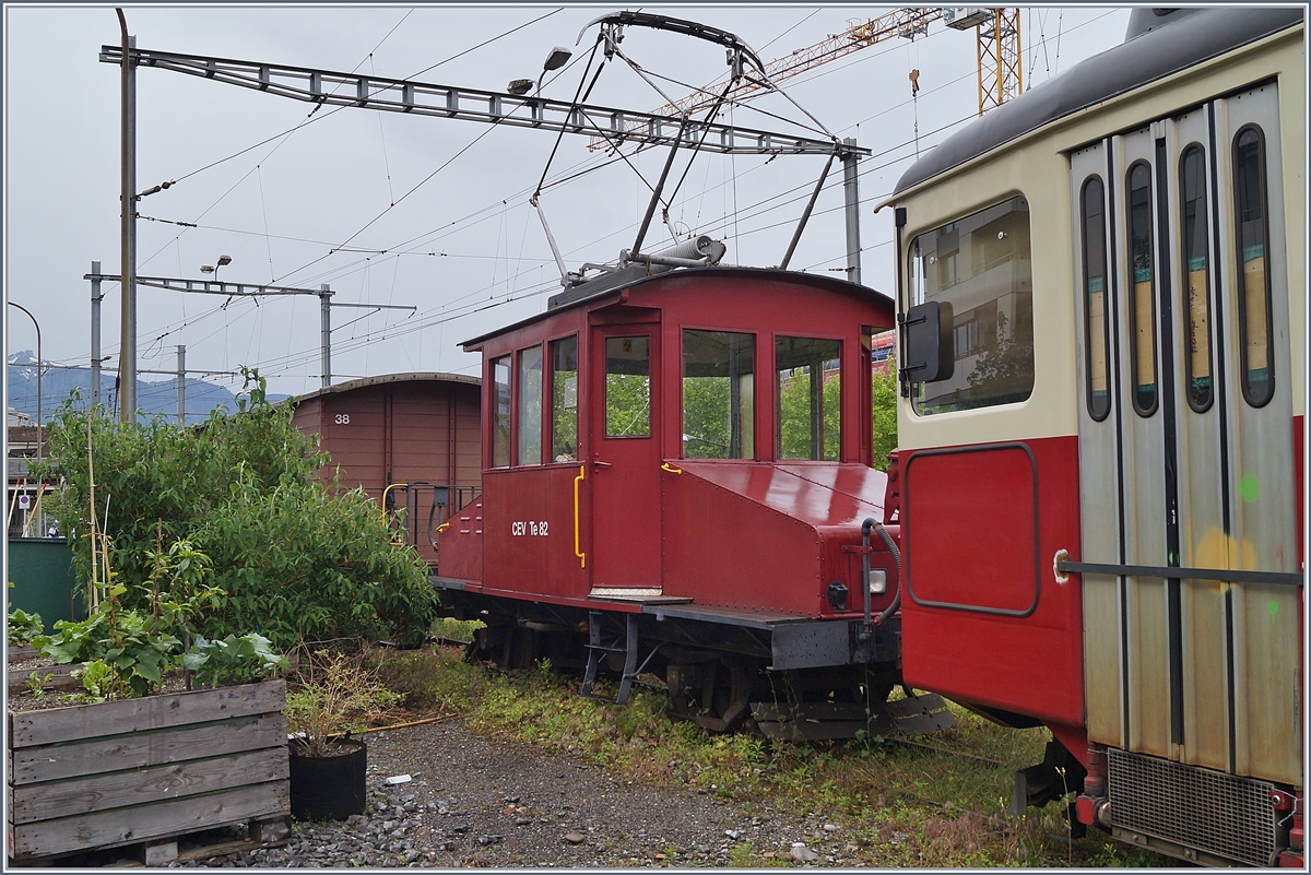 Leider nur verdeckt, aber dafür aufgebügelt konnte ich den CEV Te 82 in Vevey fotografieren. 28. Mai 2018