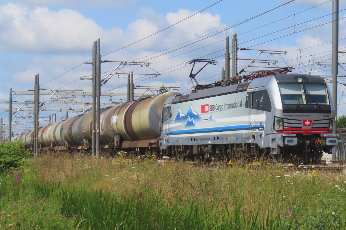 Notschüss am SBBCI 193 108 am 27 Juli 2024 bei Valburg.
