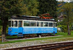 Der SSiF Ce 2/4 Nr.4 Denkmal-Triebwagen  (ex FRT, ex TLo, ex.RhSt.Ce 2/4 Nr.11) am 15.09.2017 in Santa Maria Maggiore.