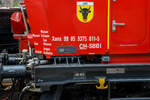 Detailbild vom Tankl�schwagen - Xans 99 85 9375 011-5 CH-SBBI des Erstfelder SBB L�sch- und Rettungszug 2014 „Uri“ der SBB Infrastruktur vom Depot Erstfeld (ein vierteiliger LRZ 2014) am