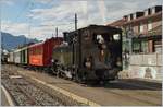 50 Jahre Blonay - Chamby; Mega Steam Festival: Die BFD HG 3/4 N° 3 (und am Schluss des Zuges die FO HG 3/4 N° 4) stehen mit ihrem  Riviera Belle Epoque  Zug in Blonay bereit um nach Vevey