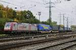 Erinnerungen an die 2018 aufgelöste Crossrail: Am 24.10.2015 ist 185 597-2 (angemietet von BTMU) in Köln-Gremberg unterwegs