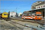 Der O-C Fe 2/2 N° 32 und der OC Be 2/2 N° 14 in Orbe.