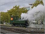 Die 1890 gebaute (ex LEB)  G 3/3 der Blonay-Chamby Bahn rangiert in Vevey.