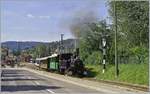 Die Blonay-Chamby Bahn G 3/3 N° 6 verlässt mit einem kurzen Regionalzug Blonay in Richtung Chaulin.