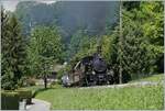 50 Jahre Blonay - Chamby; Mega Steam Festival: Die SBB HG 3/4 208 (Gastlok der BDB Ballenberg Dampfbahn) ist kurz nach Blonay mit einem Zug nach Chamby unterwegs.

20. Mai 2018