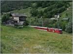 Zu meiner �berraschung wurde der R 328 von Zermatt nach Fiesch, hier bei Milachru, vom Deh 4/4 22 gef�hrt.