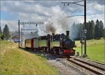 Doppeltraktionsfahrt von La Traction mit den portugiesischen Dampfloks G 2/3 + 3/3 E 206 und G 2x 2/2 E 164 im August 2016.