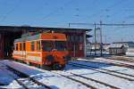 ASm: Der Gütertriebwagen De 4/4 121 bei der Fahrt in das Depot Langenthal am 11.