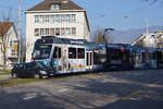 ASm: Ein trauriges Zufallsbild vom Be 4/8 114, dem neuen Werbetriebwagen wieder für die Baloise Bank SoBa.