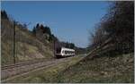 Der SBB RABe 522 207 ist als RE 18124 zwischen Les Verrieres und Pontralier kurz vor La Cluse et Mijoux auf dem Weg von Neuchâtel nach Frasne.