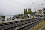 Seelinie Rorschach - Arbon - Romanshorn - Kreuzlingen (dann Fortsetzung Stein am Rhein - Schaffhausen): Rorschach Hafen, mit Thurbo GTW 2/8 784.