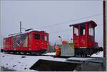 Die KWO/MIB Gem 4/4 12, ehemals CJ und der MIB/KWO Schneepflug X 10 sind in Innertkichen abgestellt. 

16. März 2021